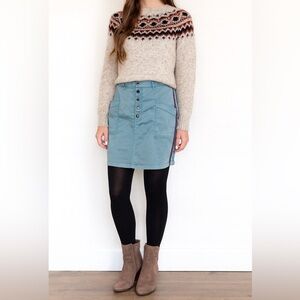 Pilcro & The Letterpress Utility Button Front Skirt Size‎ 14 – Blue